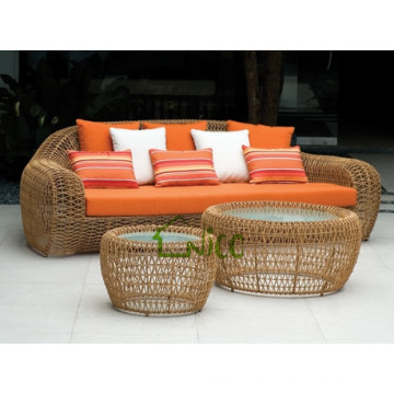 SL- (58) muebles de patio al aire libre PE rattan sofá cum cama / sofá cama doble